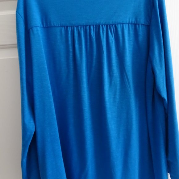 N Touch Women's Size XL Royal Blue Knit Top-NWT-Plus Size-L. Sleeve - Picture 4 of 7